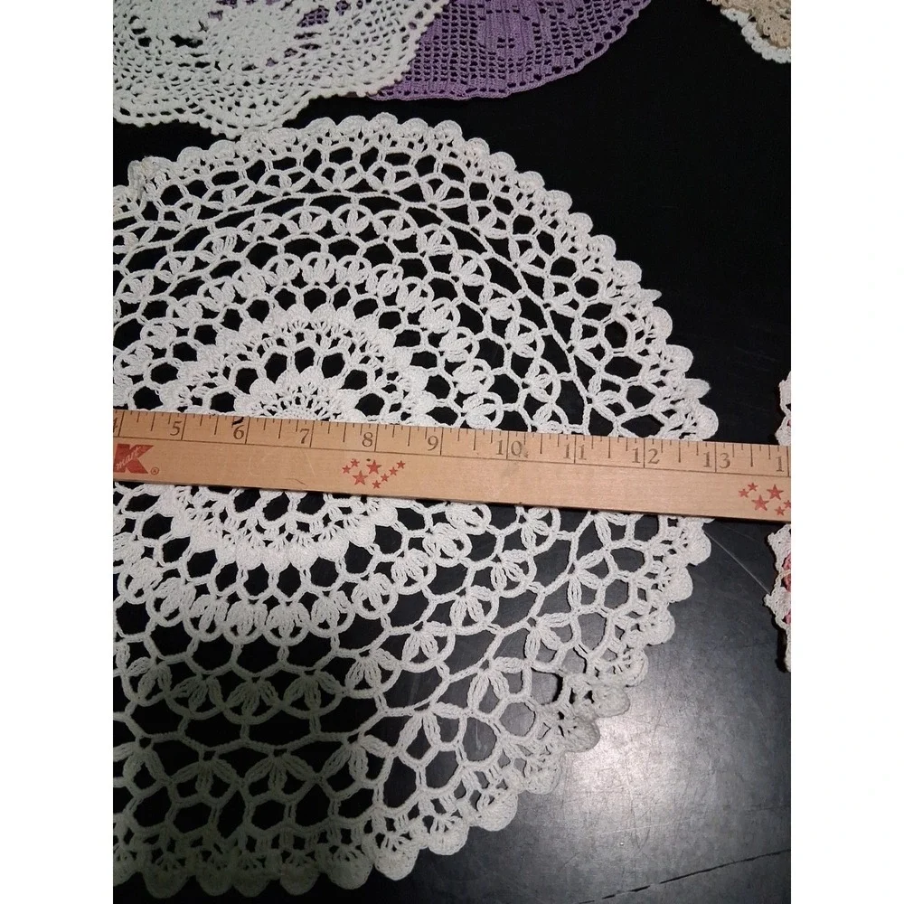 Lot Of 7 Vintage Crochet Handmade. Colorful!  Beautiful! - Picture 3 of 16